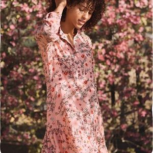 Loft pink Gardenia Flounce dress